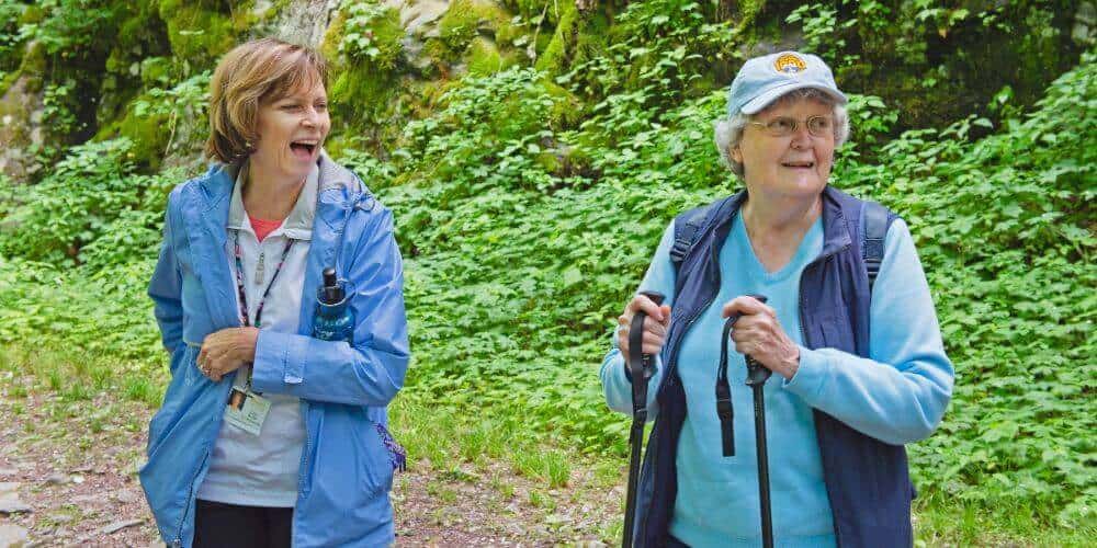 residents hiking the trails around maryville