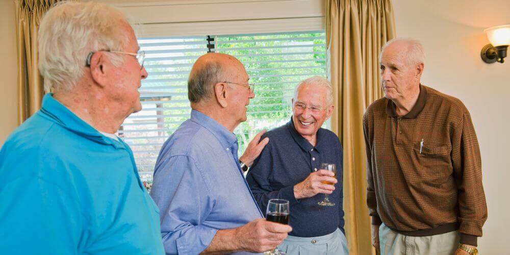 Residents together for social hour