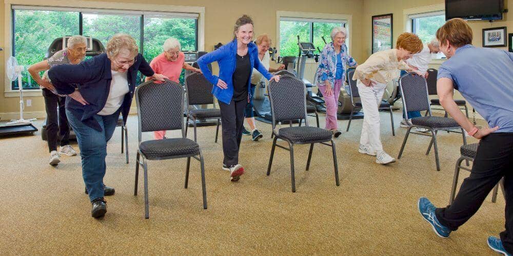 residents enjoying exercise classes at maryville